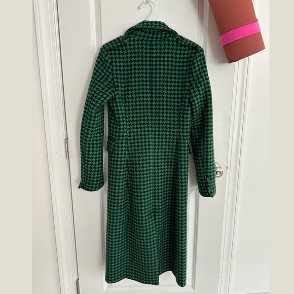 Ena Pelly x RJ ◡̈ Green + Navy Plaid Wool Tailored Houndstooth Coat NWT US2 - Picture 2 of 15